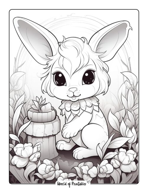 Cheeky Bunny Coloring Page