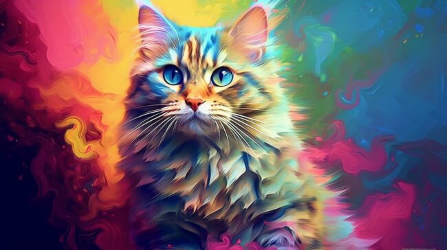 Colorful Cat Background