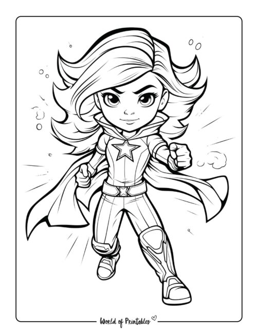 Cool Girl Hero Coloring Page