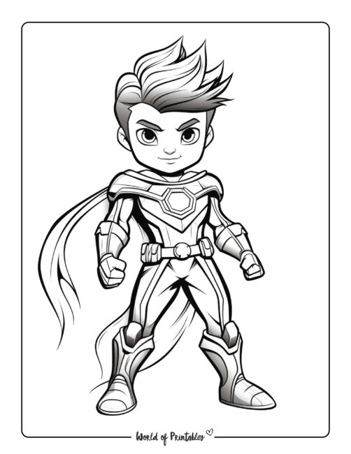 Cool Hero Coloring Page