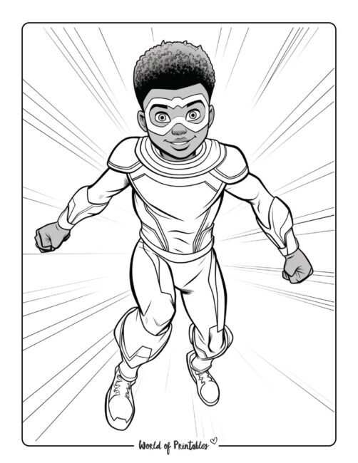Cool Hero Saves the Day Coloring Page