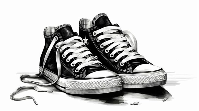 Cool Trainers Black and White Background
