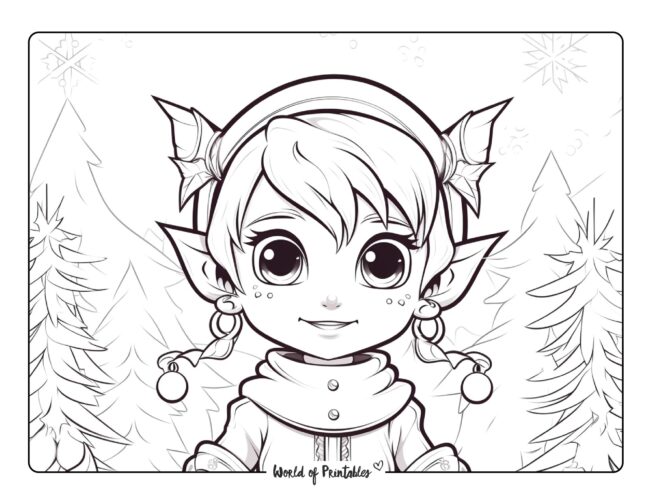Cute Elf Coloring Sheet