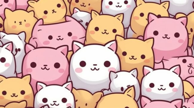 Cute Kawaii Cat Background
