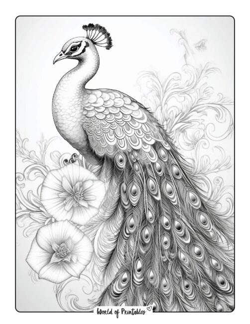 Detailed Peacock Picture for Adults