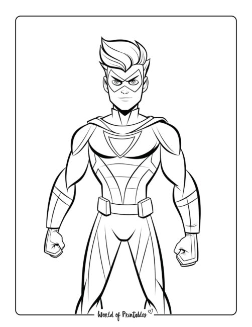 Easy Hero Coloring Page