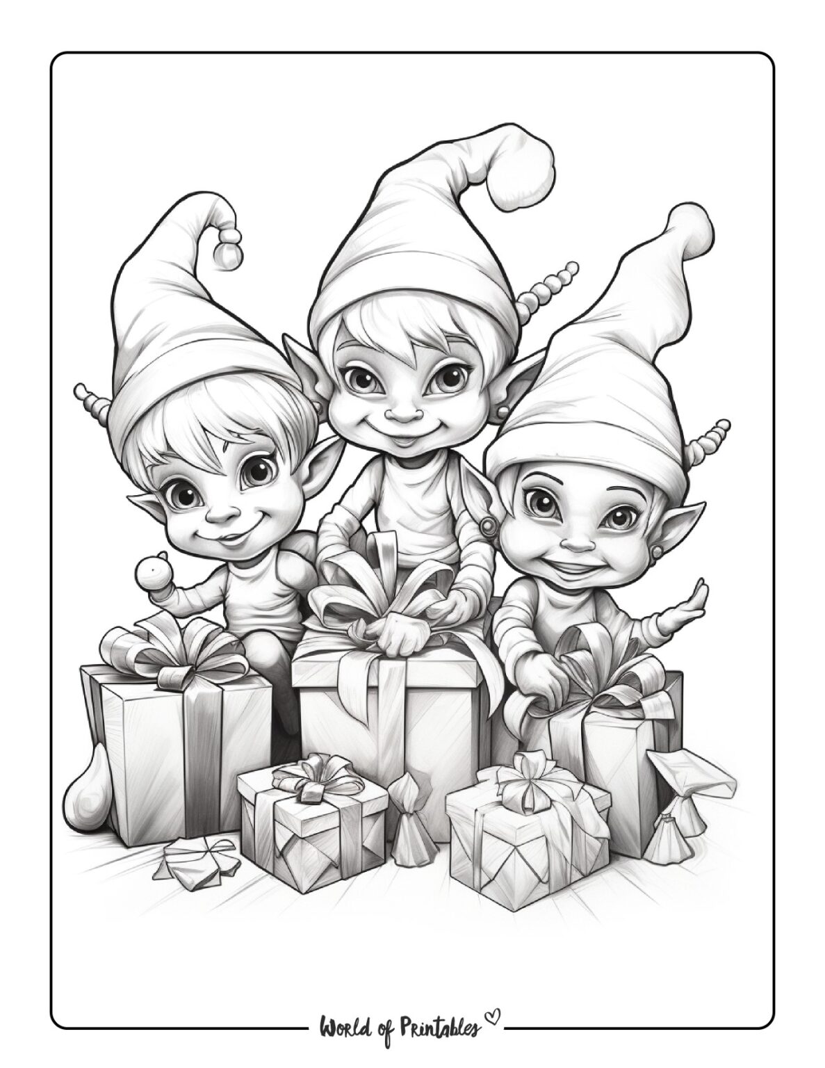 Elf Coloring Pages For Kids & Adults - World of Printables