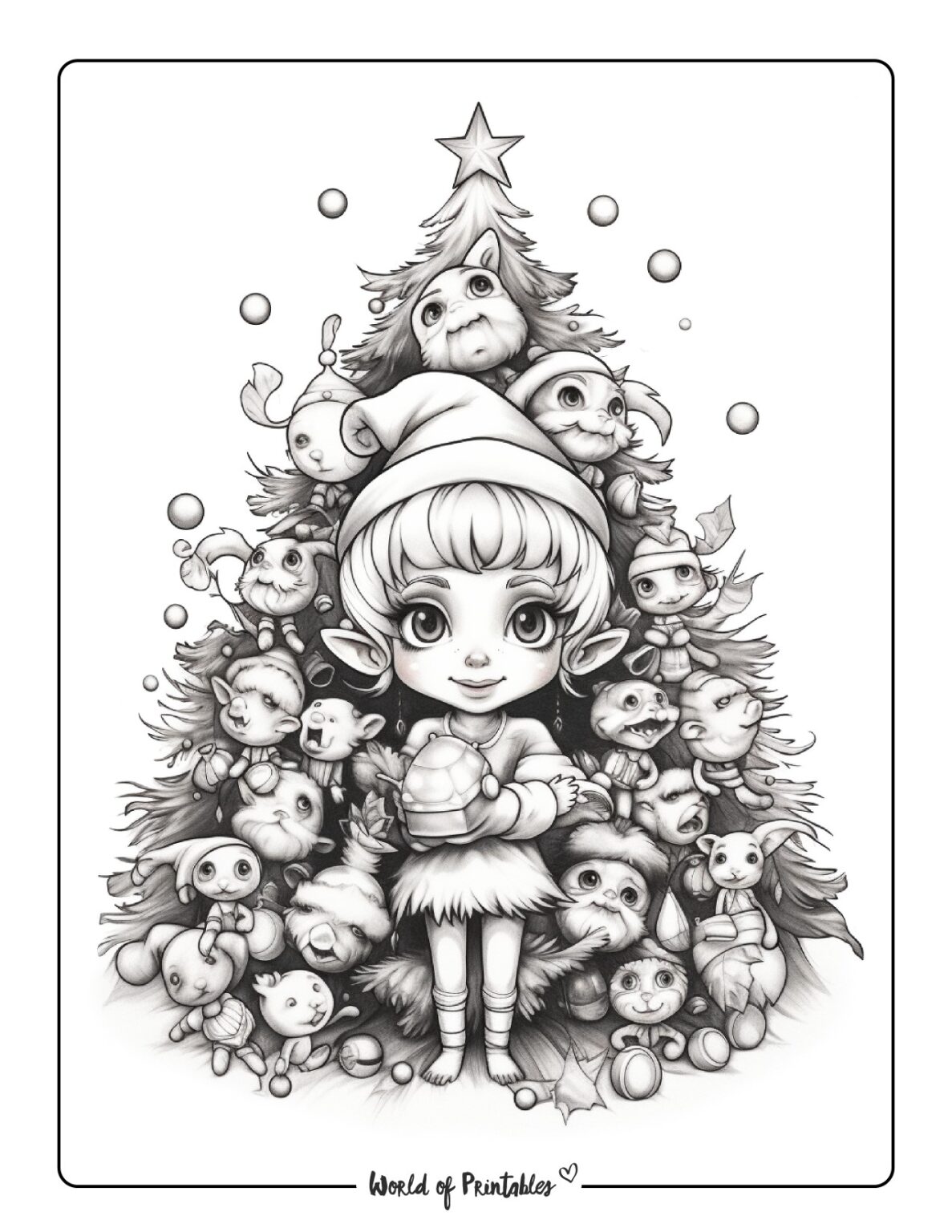 Elf Coloring Pages For Kids & Adults - World of Printables