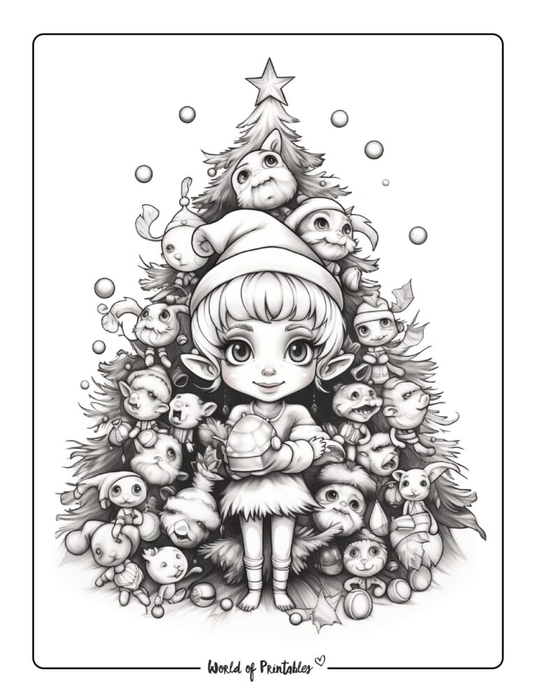 Elf Coloring Pages For Kids & Adults - World of Printables