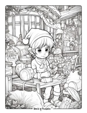 Elf Coloring Pages For Kids & Adults - World of Printables