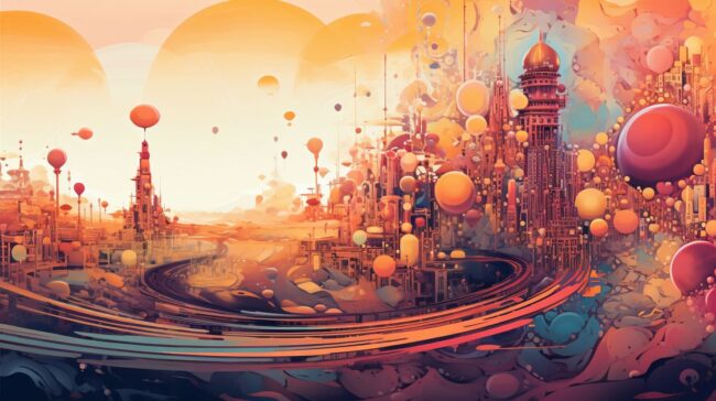 Fantasy City Abstract Wallpaper