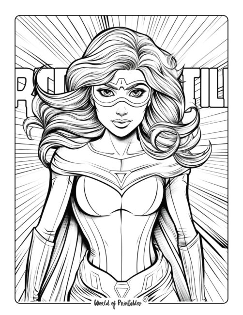 Female Hero Coloring Page
