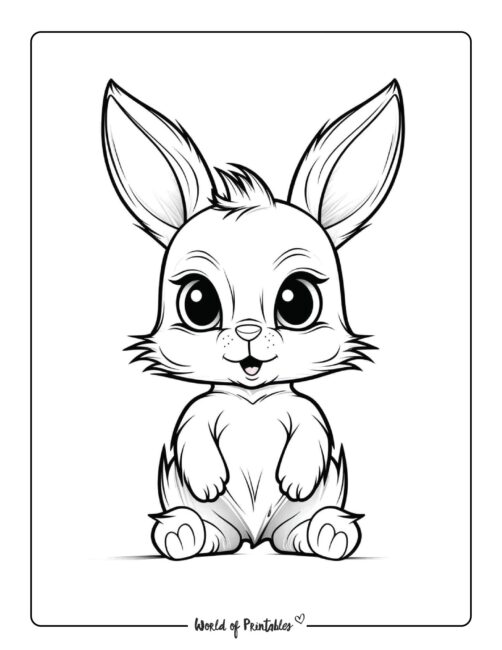 Friendly Bunny Coloring Page