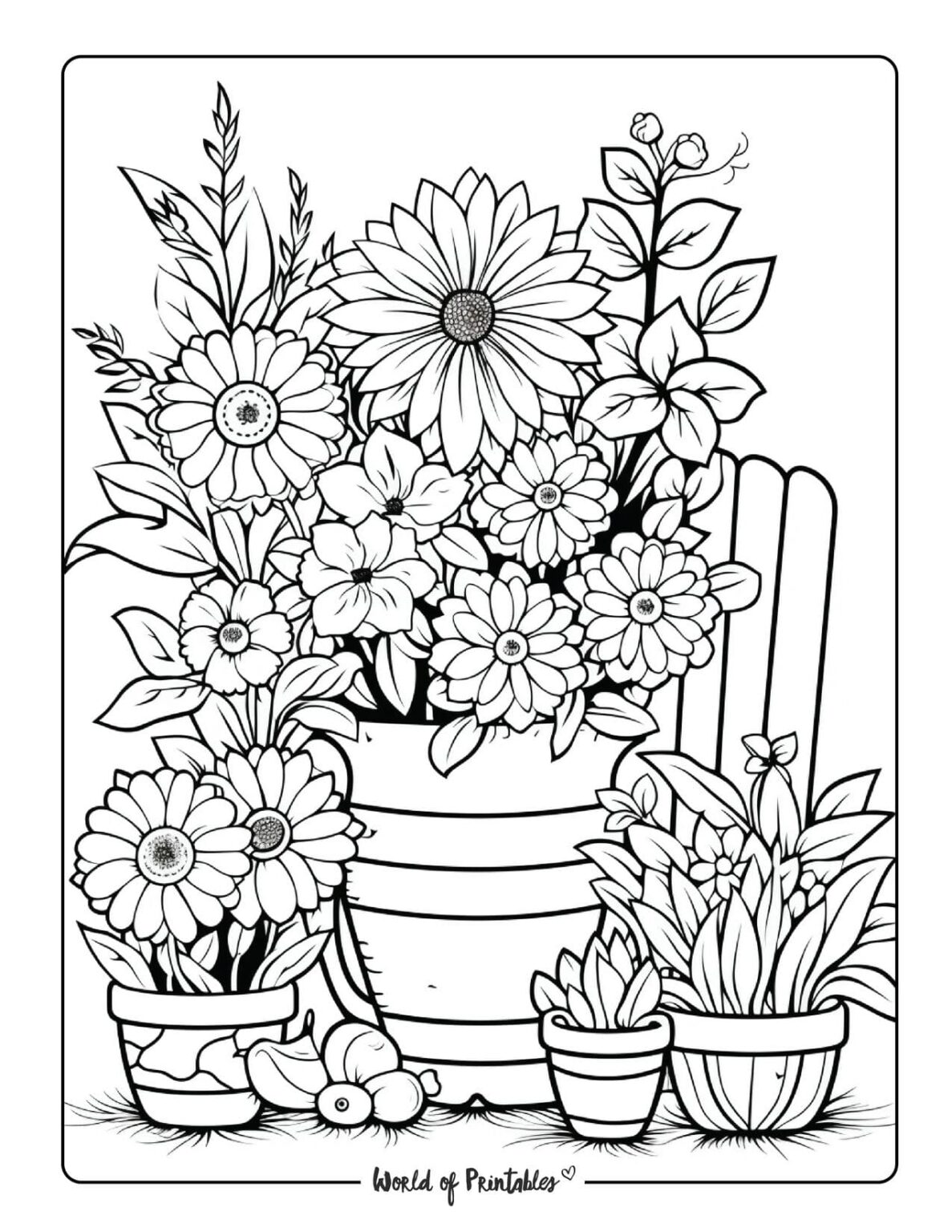 Garden Coloring Pages World of Printables Garden Coloring Pages World of Printables