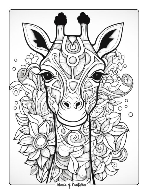 Giraffe Coloring Page 10