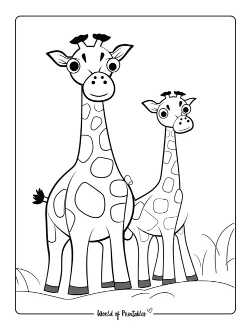 Giraffe Coloring Page 108