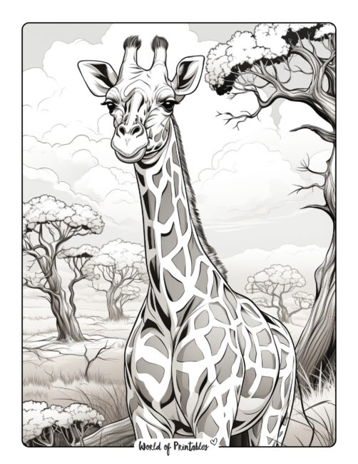 Giraffe Coloring Page 26