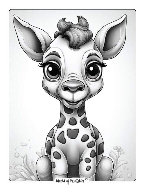 Giraffe Coloring Page 6