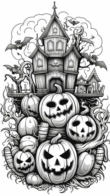 Halloween Black and White Background