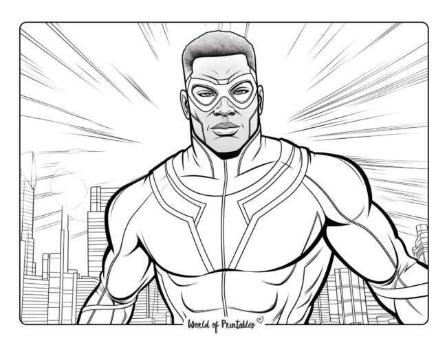 Handsome Hero Coloring Page