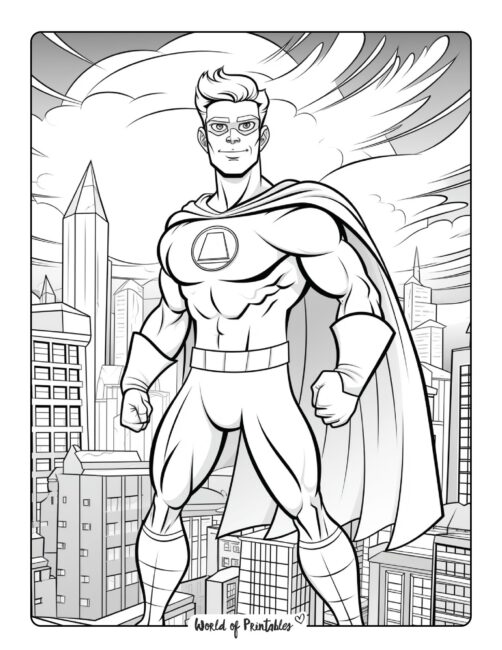 Hero Coloring Page for Adults