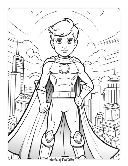 Hero in the Sky Coloring Page