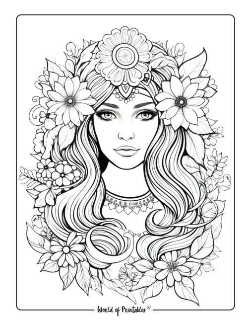 Hippie Coloring Page 3