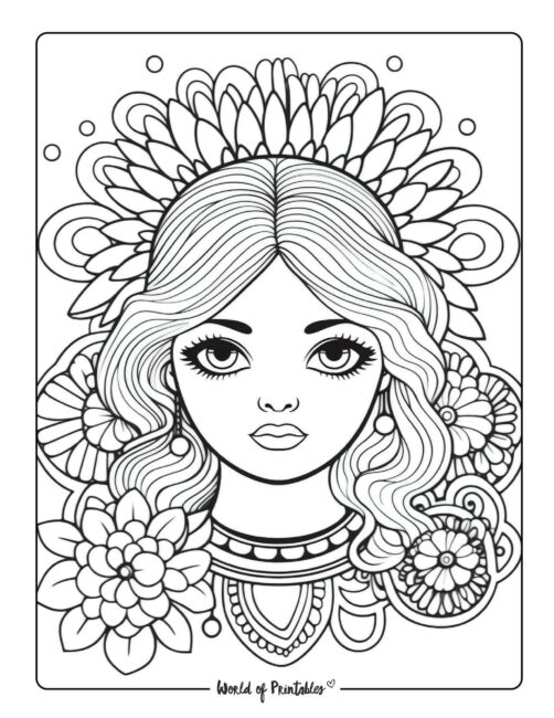 Hippie Coloring Page 32