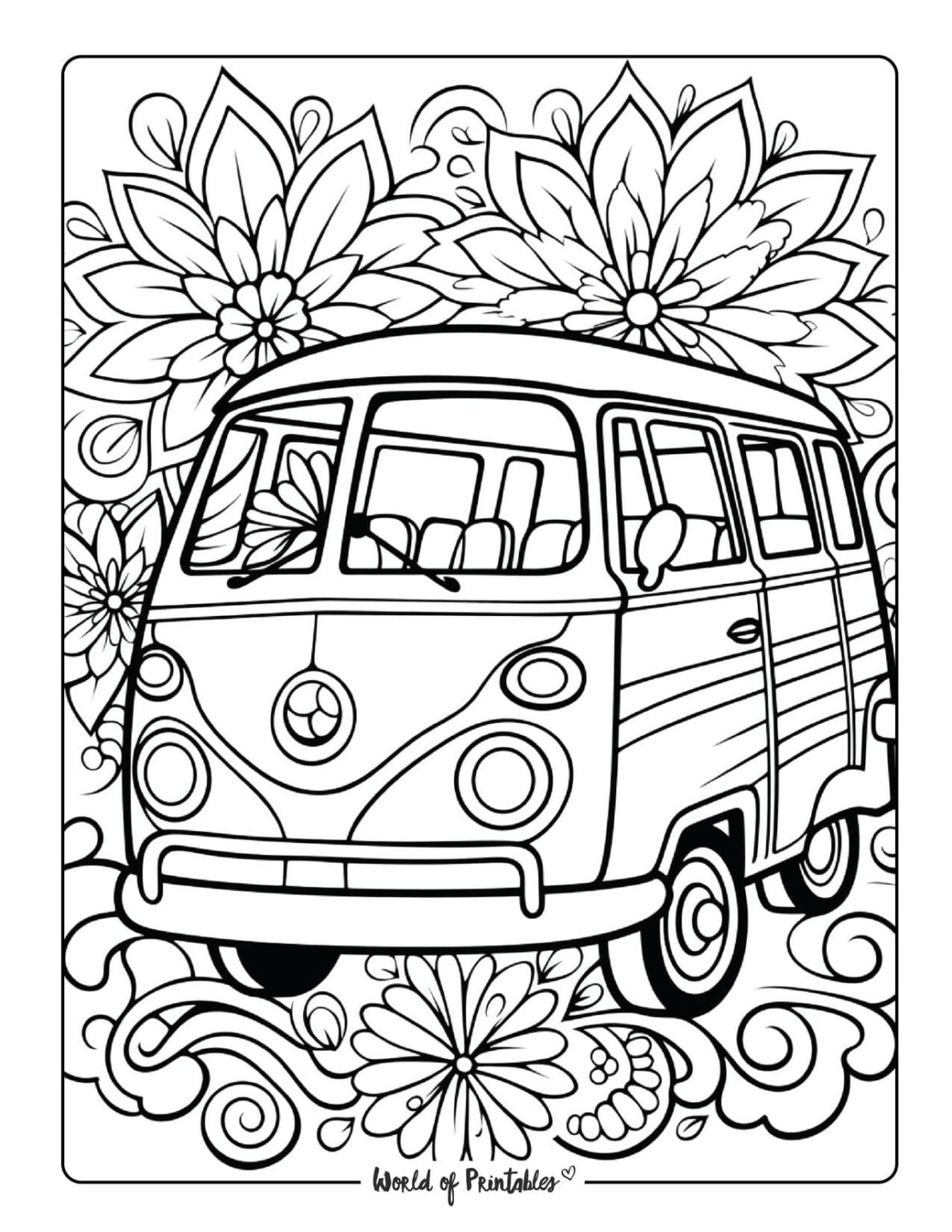 Hippie Coloring Pages - World of Printables