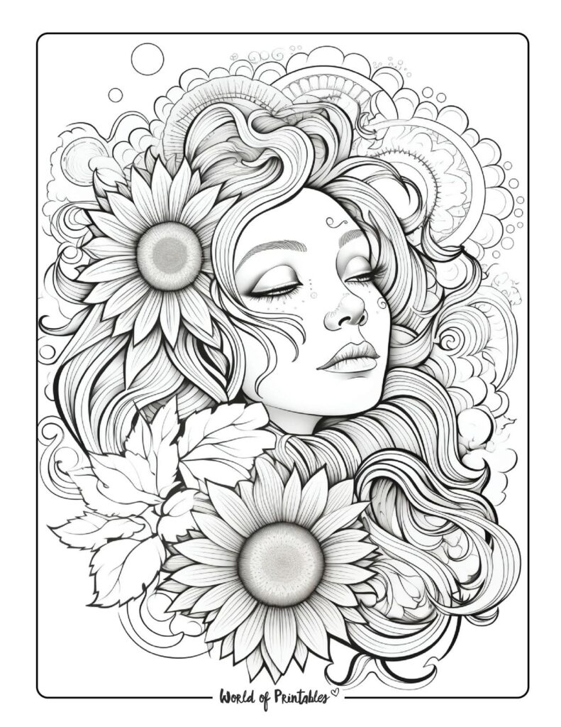 Hippie Coloring Pages - World of Printables