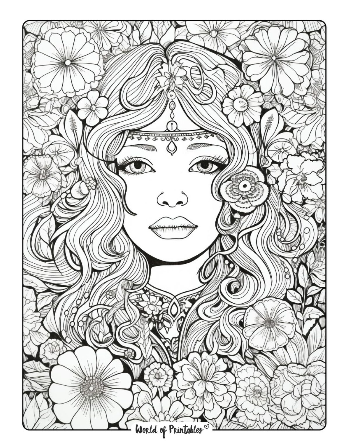 Hippie Coloring Pages World of - Hippie Coloring Page 37 1187x1536 