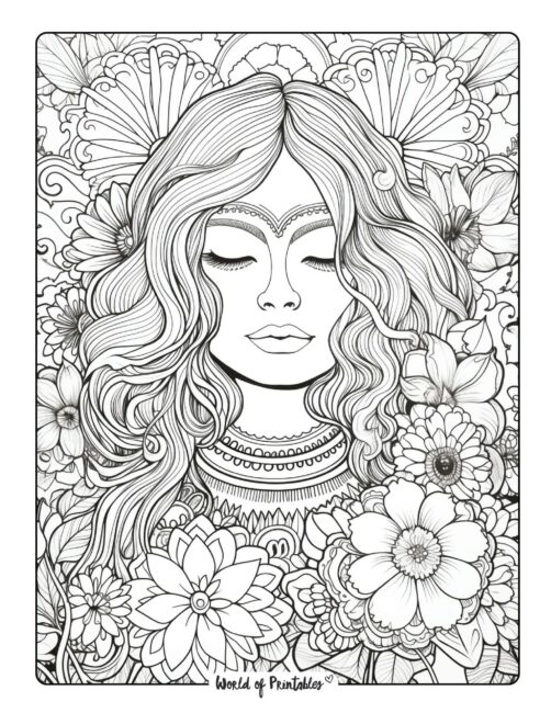 Hippie Coloring Page 38