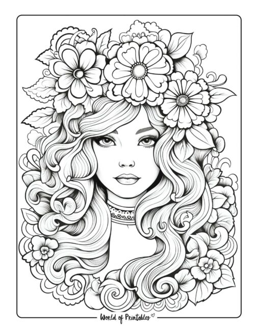 Hippie Coloring Page 5