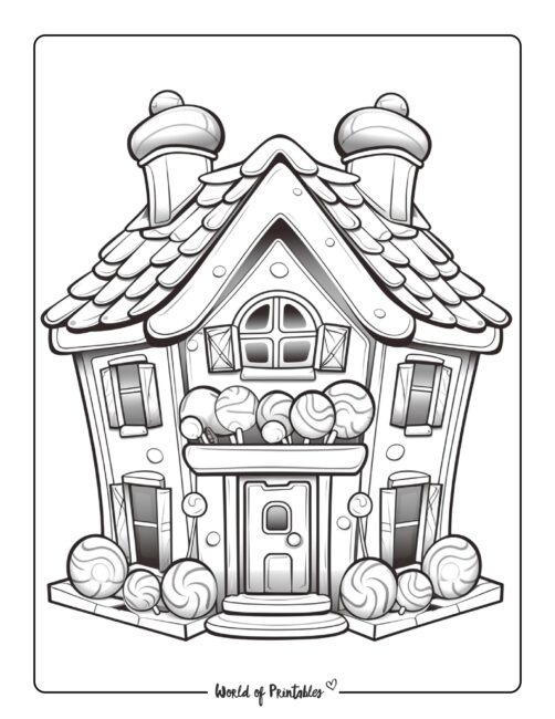 House Made of Sweets Coloring Page