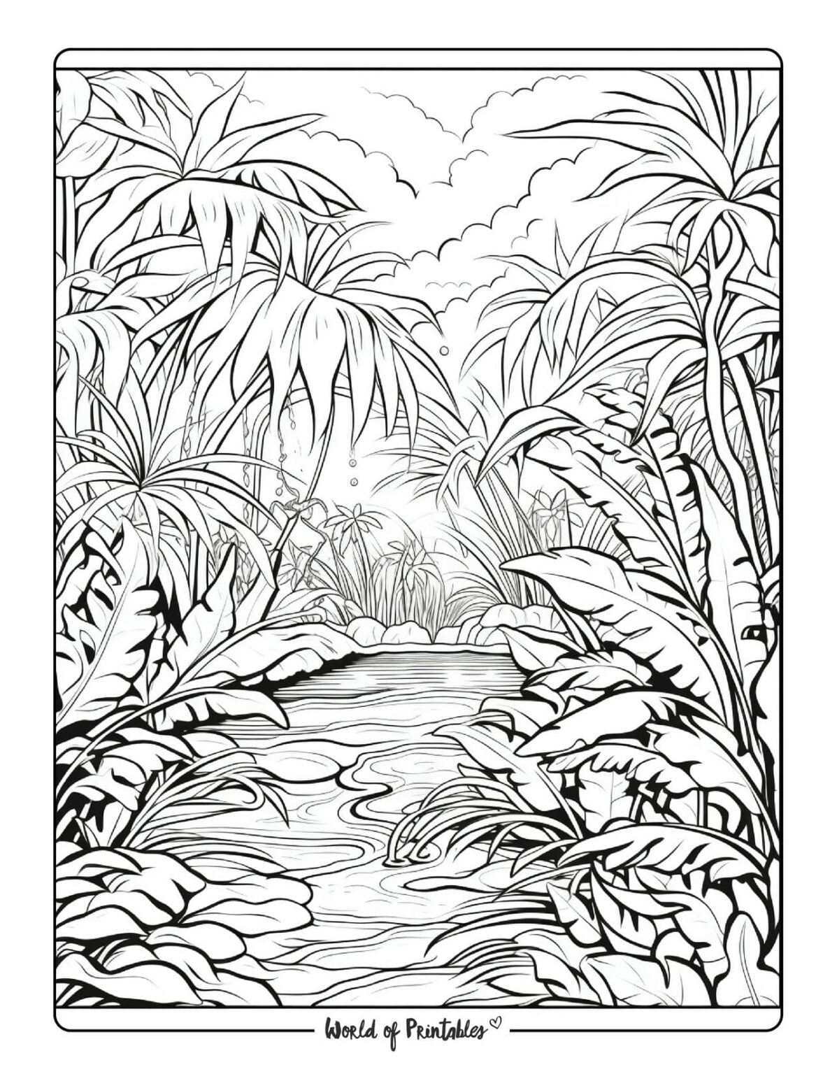 Jungle Coloring Pages World of Printables Jungle Coloring Pages World of Printables