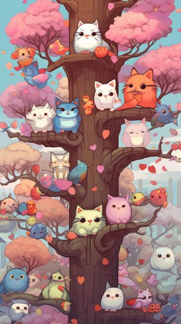 Kawaii Cute Cat Wallpaper