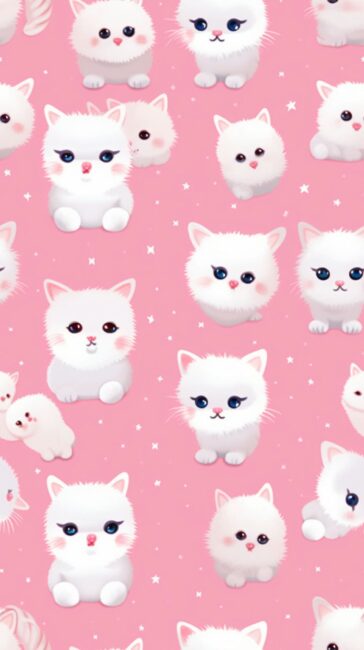 Kitten Pattern Cute Cat Wallpaper