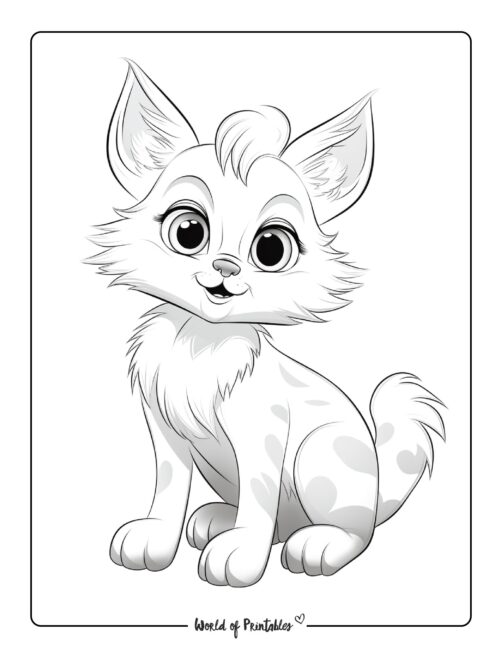 Kitten with a Short Tail Coloring Page