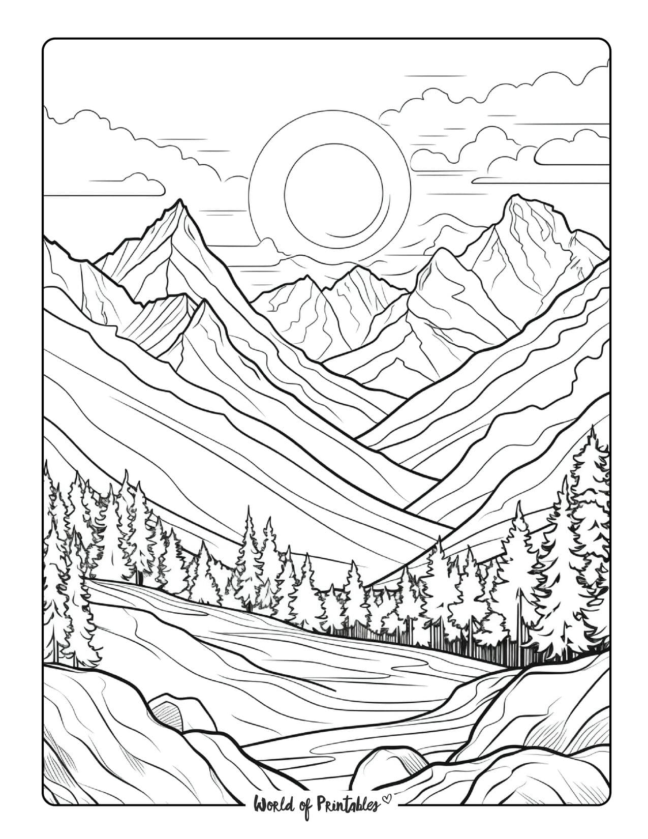 Landscape Advanced Adults Complicated Sketch Coloring Page Landscape Advanced Adults Complicated Sketch Coloring Page