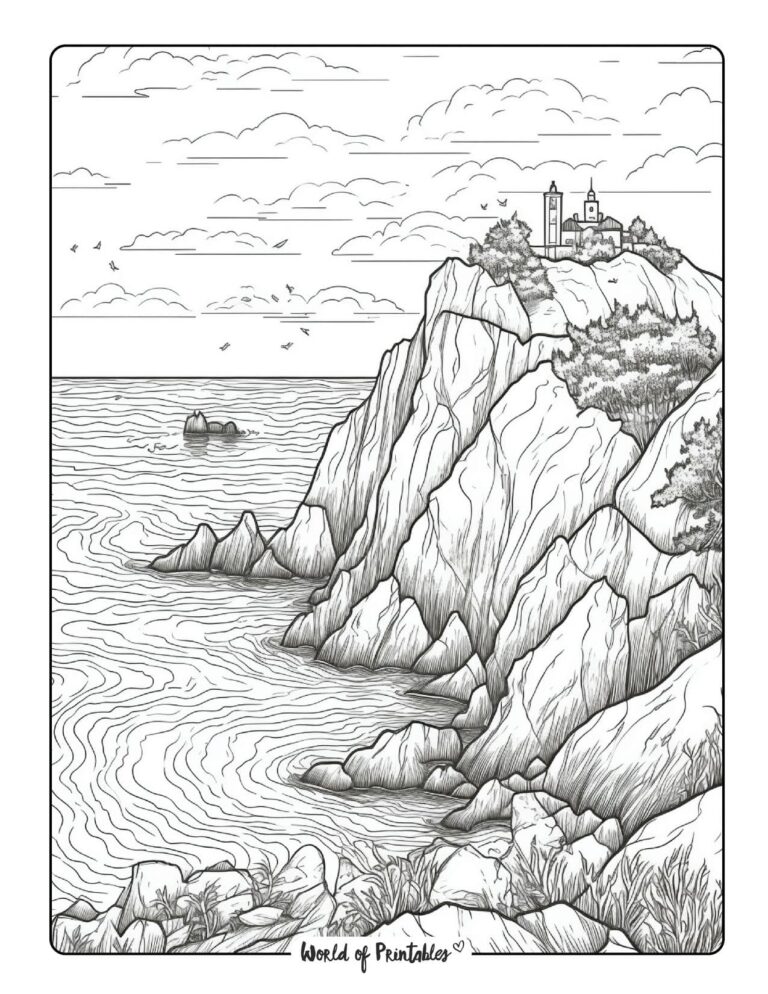 Landscape Coloring Pages World of Printables Landscape Coloring Pages World of Printables