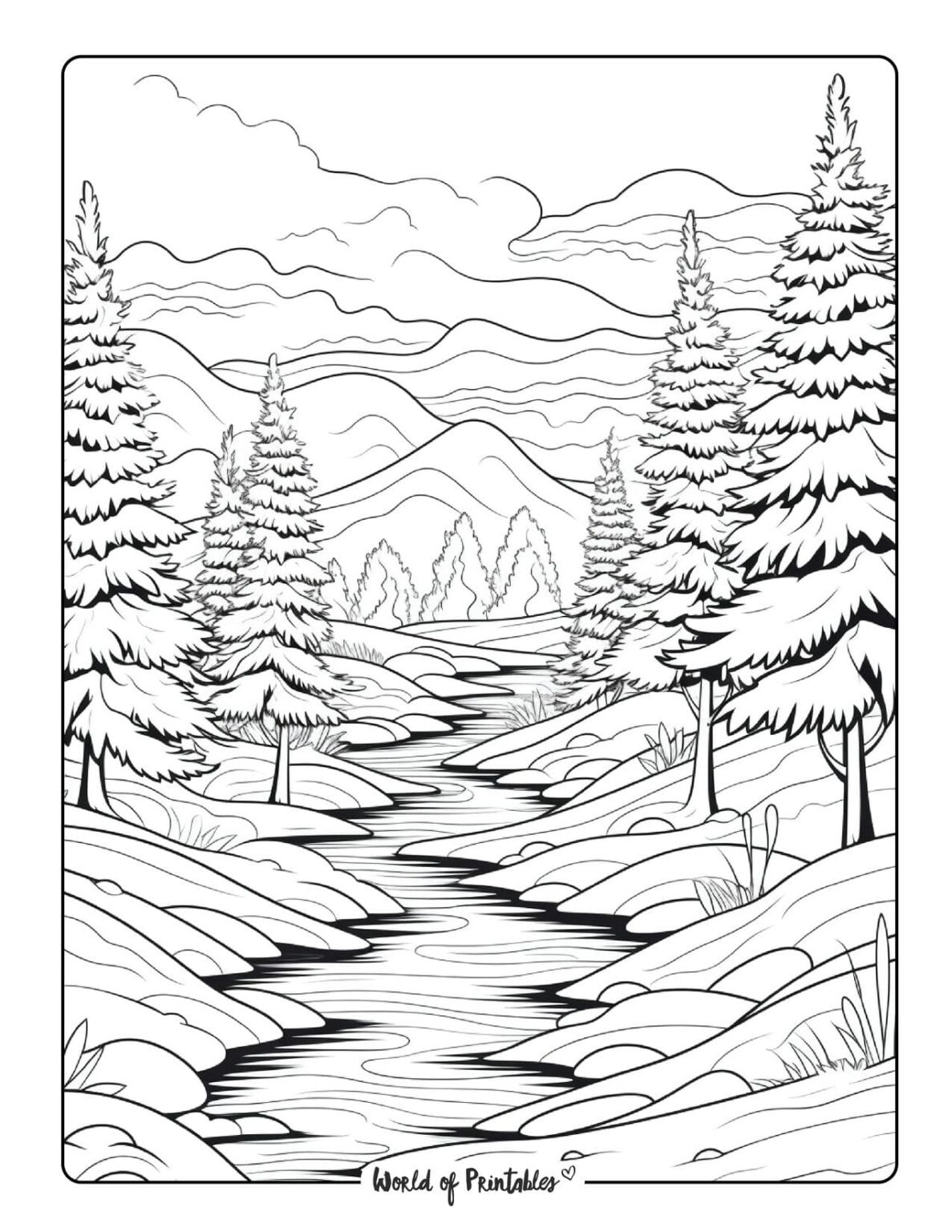 Landscape Coloring Pages World Of Printables Landscape Coloring Pages World Of Printables