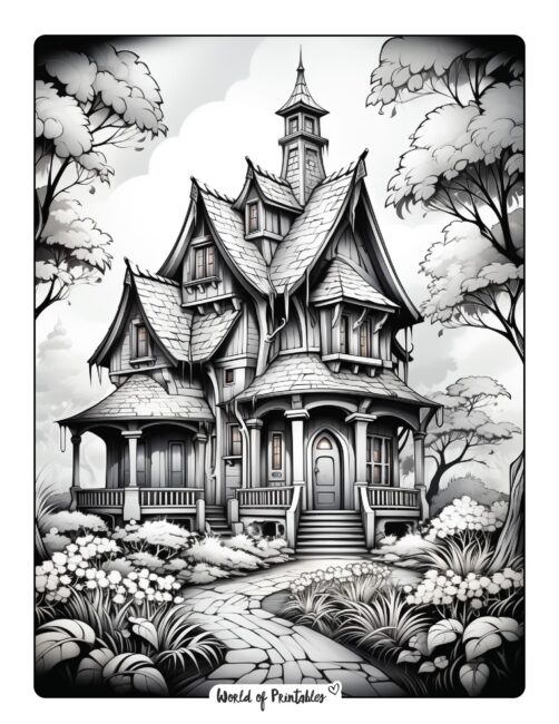 Large House Coloring Page