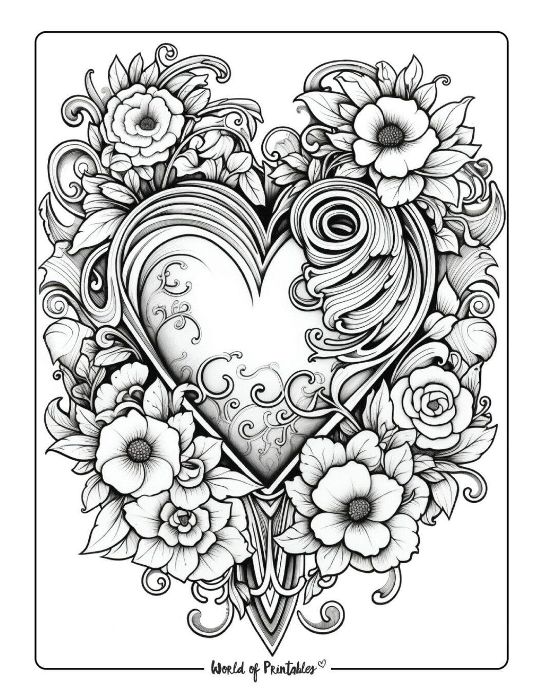 Love Coloring Page from World of Printables
