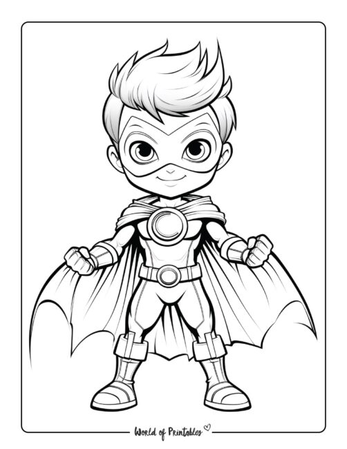 Masked Hero Coloring Page
