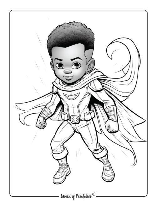 Mighty Hero Coloring Page