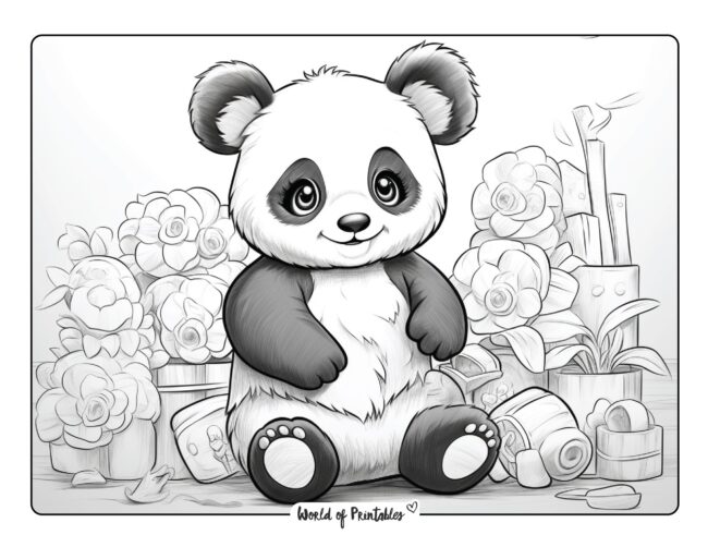Panda Coloring Sheet 6