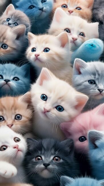 Pastel Colored Cat Background
