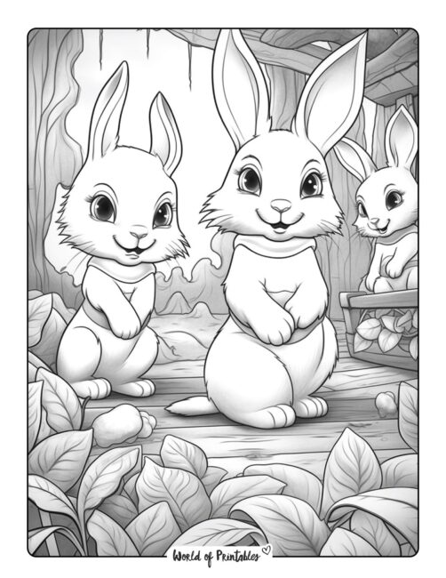 Pretty Bunny Coloring Page