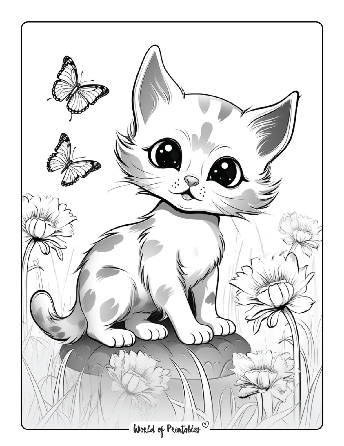 Kitten Coloring Pages - World of Printables