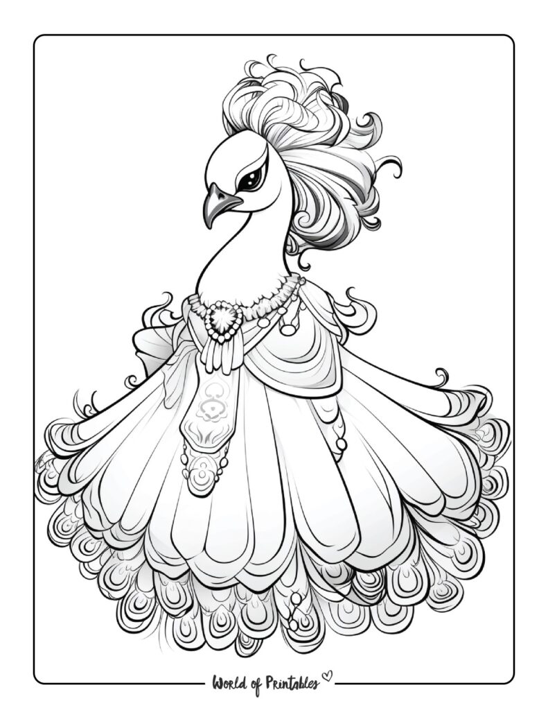 Peacock Coloring Pages - World of Printables
